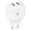 Nedis weiß / Netzladegerät / 24 W / 2x USB-A / 2x 2,4 A