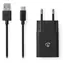 Nedis 12W Netzteil schwarz / USB-C, USB-A / 2,4 A / USB-A/USB-C-Kabel 1 m