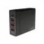 LogiLink Desktop-Ladeadapter 3x USB-A + 1x USB-C, schwarz / Ladeadapter / 60 W / 100-240 V / Ausgang 2,4 A und 3 A
