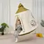 2KIDS TOYS Schaukelzelt weiß, grün / Hängeschaukel / LED-Kette / für drinnen und draußen / ab 3 Jahren