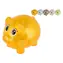 TEDDIES Transparentes Sparschwein / Kunststoff / Farbmix / 10 cm / ab 14 Jahren