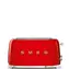 SMEG Toaster im Retro-Stil der 50er Jahre, rot / 950 W / 2 Schlitze / 4 Toaststufen / 11 Bräunungsstufen