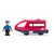 Woody Moderner elektrischer Zug rot / Zwei-Wege-Antrieb / Fahrerfigur / 10 x 4,5 cm / 1×AA / ab 3 Jahren