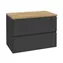 kielle Oudee - Waschtischunterschrank inklusive Waschtischplatte 80x55x46 cm | Mattschwarz/Goldeneiche