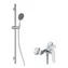 kielle - Duschset mit Armatur, Stange, Schlauch und EcoSpare-Duschkopf, Chrom