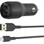 Belkin CCD001bt1MBK Dual-Autoladegerät schwarz / USB-Autoladegerät + Kabel / Beleuchtung / 24W / 1m