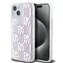 DKNY Liquid Glitter Checkered Pattern Backcover für Apple iPhone 15 rosa