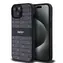 DKNY PU-Leder-Rückseite mit Ton-in-Ton-Streifenmuster für Apple iPhone 15, Schwarz