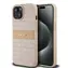 DKNY PU-Leder-Rückseite mit Ton-in-Ton-Streifenmuster für Apple iPhone 15, Rosa