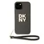 DKNY PU-Leder-Stack Logo -Handschlaufe-Rückseite für Apple iPhone 13 Braun