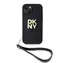 DKNY PU-Leder-Stack Logo -Handschlaufe-Rückseite für Apple iPhone 14 Schwarz