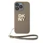 DKNY PU-Leder-Stack Logo -Handschlaufe-Rückseite für Apple iPhone 14 Pro Max Beige