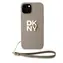 DKNY PU-Leder-Stack Logo -Handschlaufe-Rückseite für Apple iPhone 15 Beige
