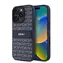 DKNY PU-Leder-Rückseite mit Wiederholungsmuster und farblich abgestimmten Streifen für iPhone 16 Pro Max, Blau