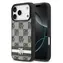 DKNY PU-Leder-Rückseite mit Karomuster und Streifen für iPhone 17 Pro, Schwarz