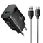 Joyroom JR-TF4 Netzteil mit USB-A- und USB-C-Kabel (1 m), schwarz / USB-A / 18 W