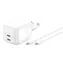 Ausgepackt - Belkin Dual-USB-C-Ladegerät 67 W / Ladegerät / 2x USB-C / PD / PPS / mit 2 m USB-C-Kabel / ausgepackt