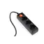 Gembird EG-PSU3-01 schwarz / USV-Steckdose / 3 Steckdosen + Schalter / 230V-16A / 0,6m