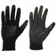 SIXTOL GLOVE PE-PU 10 schwarz / Arbeitshandschuhe aus halb in Polyurethan getauchtem Polyester / Größe 10