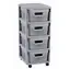 Curver INFINITY Dots Regal mit Schubladen 4x11l hellgrau