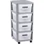 Curver INFINITY Dots Regal mit Schubladen 4x11l weiß-grau