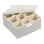 MSV atmungsaktive Schubladenbox mit 9 Fächern grau / Polypropylen / 26,5 x 26,5 x 13 cm