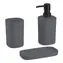 MSV LONA 3er Set Badaccessoires dunkelgrau/Kunststoff