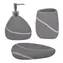 MSV ZEN 3er Badaccessoires Set grau/Keramik