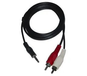 Audiokabel, 3,5-mm-Klinkenstecker (2x Cinch-Stecker), schwarz