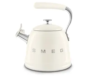 SMEG Wasserkocher im 50er-Jahre-Stil WKF01CR, cremefarben, 2,3 l, Edelstahl, mit Pfeife