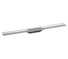 Hansgrohe RainDrain Flex - Lineare Duschrinne mit Edelstahlrost 900 | Wandmontage | kürzbar | Edelstahl gebürstet