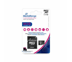 MediaRange microSDXC 64 GB + SD-Adapter