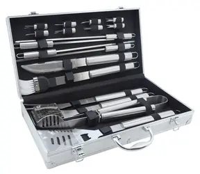Cattara Grillbesteck-Set, 18-teilig, ALU-Koffer