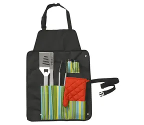Cattara Grillbesteck-Set 7-tlg. + Schürze