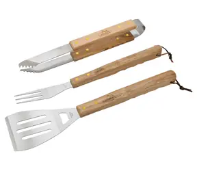 Cattara Grillbesteck HOLZ 3er Set