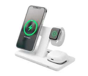 FIXED MagPowerstation Stand mit Magsafe kabellosem Laden für 3 Geräte weiß