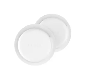 FIXED Silikon-Klebehülle Silky Sticker für Apple AirTag Doppelpack weiß