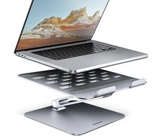 Axagon STND-LQ, HQ Ständer aus Aluminium für Laptops von 10" bis 16", höhen- und winkelverstellbar