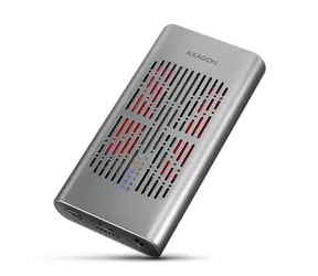 Axagon EEM2-20GD, USB-C 20 Gbit/s - 2x M.2 NVMe SSD CLONE MASTER Metallgehäuse