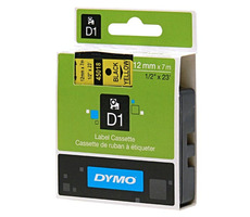 Dymo Original-Etikettendruckerband 12 mm x 7 m (gelber Hintergrund)