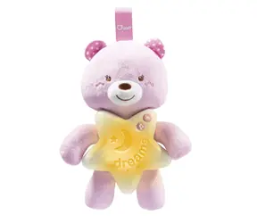 Chicco First Dreams Teddybär mit Nachtlicht und Melodien rosa