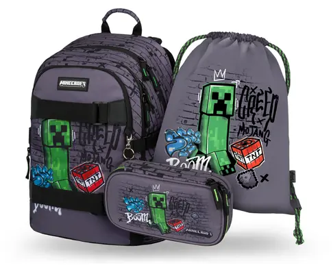 BAAGL SET 3 - Schulset Skate Minecraft TNT: Rucksack