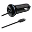 2GO 12W schwarz / Autoladegerät / 1x USB-A / 1x USB-C / 140 cm
