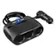2GO schwarz / Zigarettenanzünder-Hub / 3x 12V / USB-A / USB-C / 120W