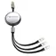 Forever 3-in-1 Einziehbares Kabel Schwarz / Ladekabel / USB-A + 2× USB-C + Lightning / 1,2 m / 100 W