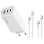 Colorway GaN 65W weiß / Netzteil / 2x USB-C / 1x USB-A / PD / PPS / inkl. 2 Kabel