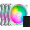 Cooler Master MasterFan MF120 Halo 3er-Pack + Hub / Lüfter / 120 mm / ARGB / Kugellager / 30 dB / 4-Pin PWM