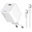 Colorway GaN USB-C Ladegerät 35W weiß / 1x USB-C / PD / PPS / USB-C Kabel 1 m
