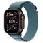 Apple Watch Alpine Loop 49 mm Hellblau Schwarz Titan / Textilarmband / Größe M / 145-190 mm