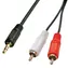 Lindy Premium Audiokabel schwarz / Verbindungskabel / 3,5-mm-Klinkenstecker - 2x Cinch / 1 m